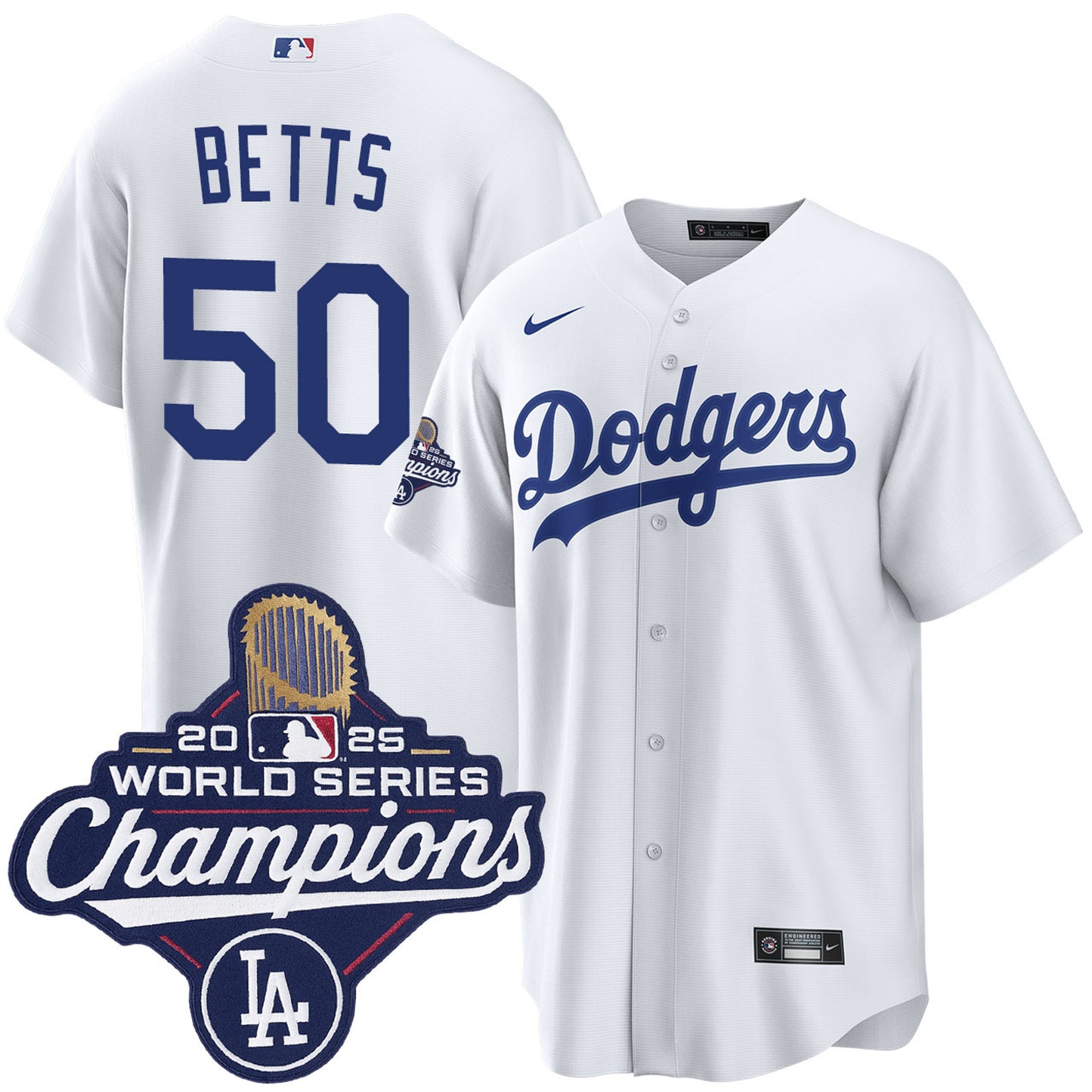 Mookie Betts Los Angeles Dodgers Home 2025 World Series Champions Jersey Men's