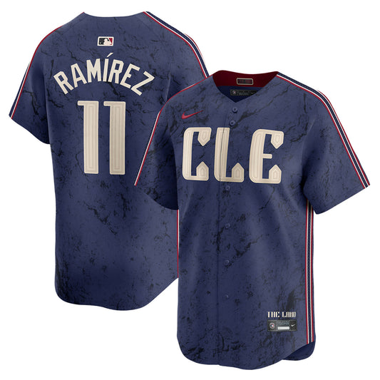 Men's Cleveland Guardians Jose Ramirez Navy City Connect Player Jersey
