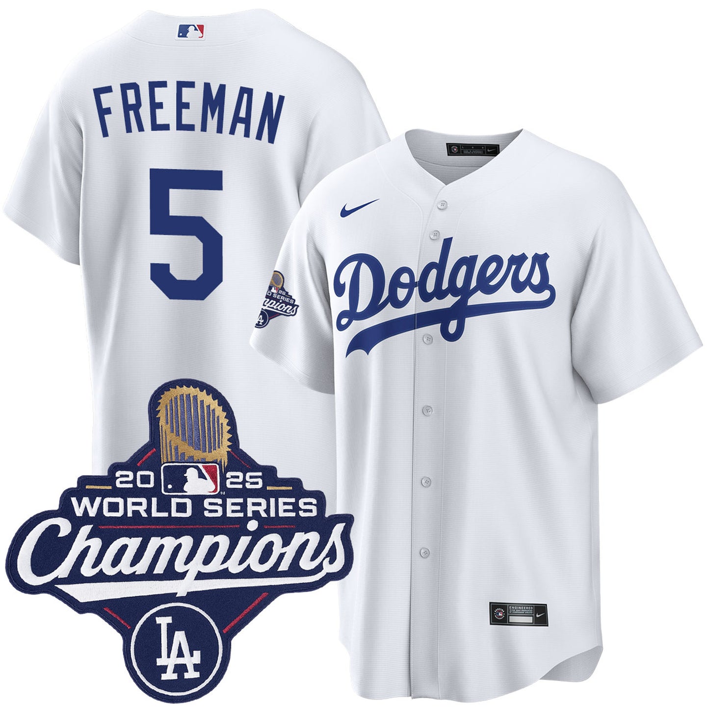 Freddie Freeman Los Angeles Dodgers Home 2025 World Series Champions Jersey Men's
