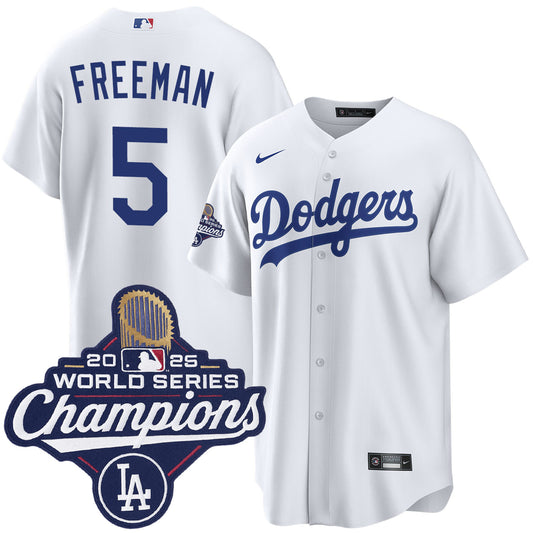 Freddie Freeman Los Angeles Dodgers Home 2025 World Series Champions Jersey Men's