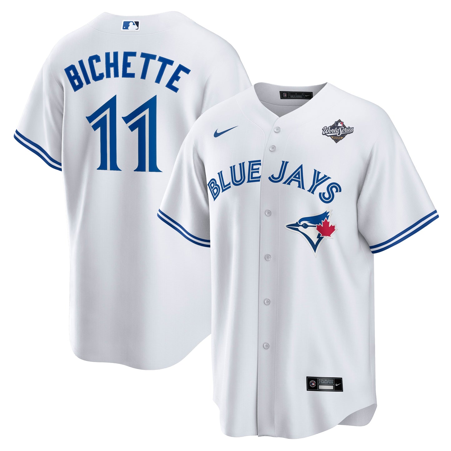 Men's Toronto Blue Jays Bo Bichette White 2025 World Series Home Player Jersey
