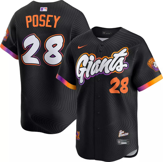 Men's San Francisco Giants Buster Posey Black 2025 City Connect Player Jersey