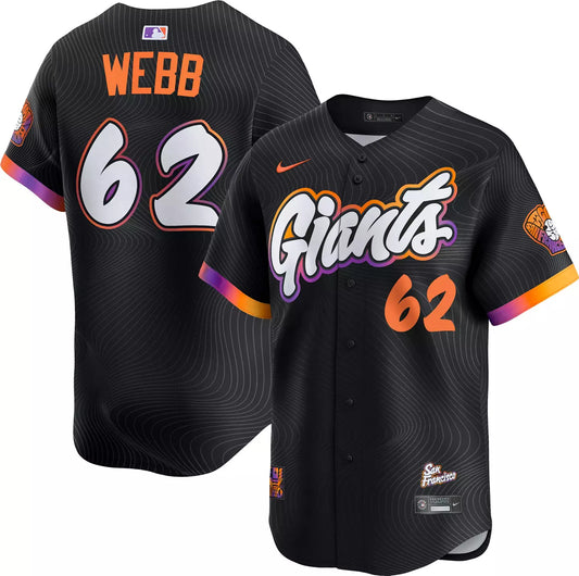 Men's San Francisco Giants Logan Webb Black 2025 City Connect Player Jersey