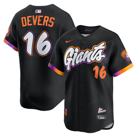 Men's San Francisco Giants Rafael Devers Black 2025 City Connect Player Jersey