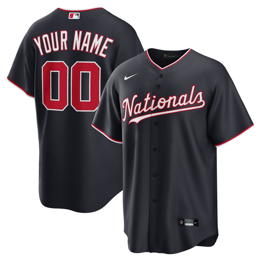 Men's Washington Nationals Navy Custom Jersey