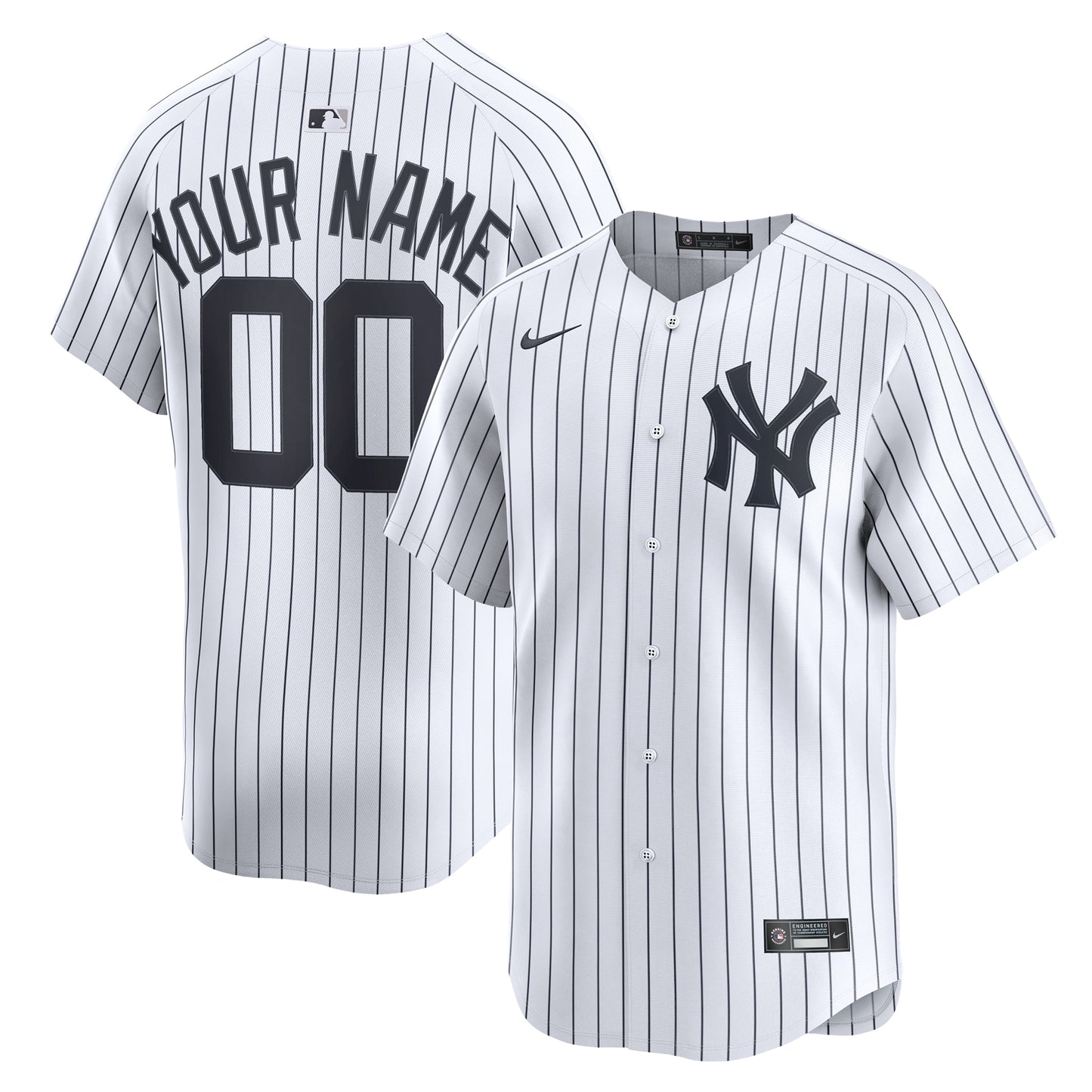 Men's New York Yankees White Home Custom Jersey