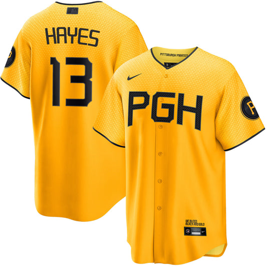 Men's Pittsburgh Pirates KeBryan Hayes Gold City Connect Player Jersey