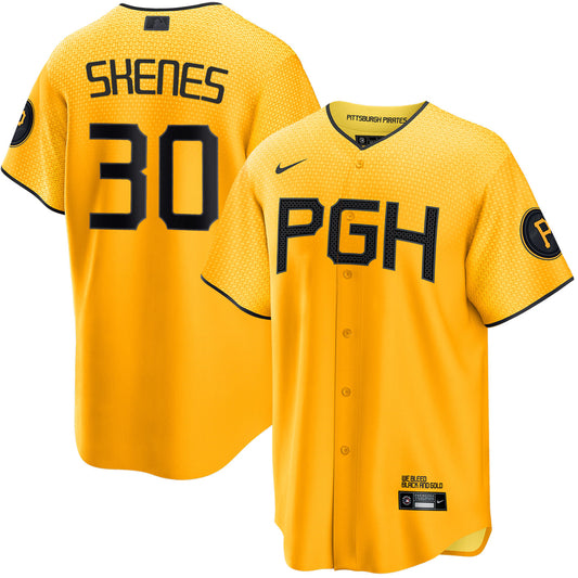 Men's Pittsburgh Pirates Paul Skenes Gold City Connect Player Jersey