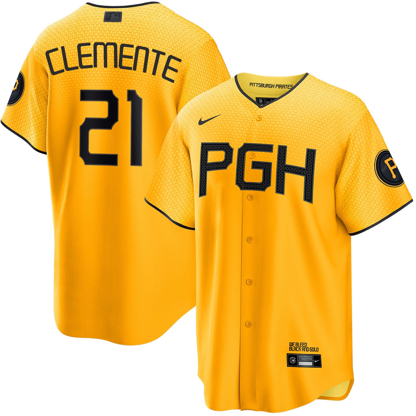 Men's Pittsburgh Pirates Roberto Clemente Gold City Connect Player Jersey